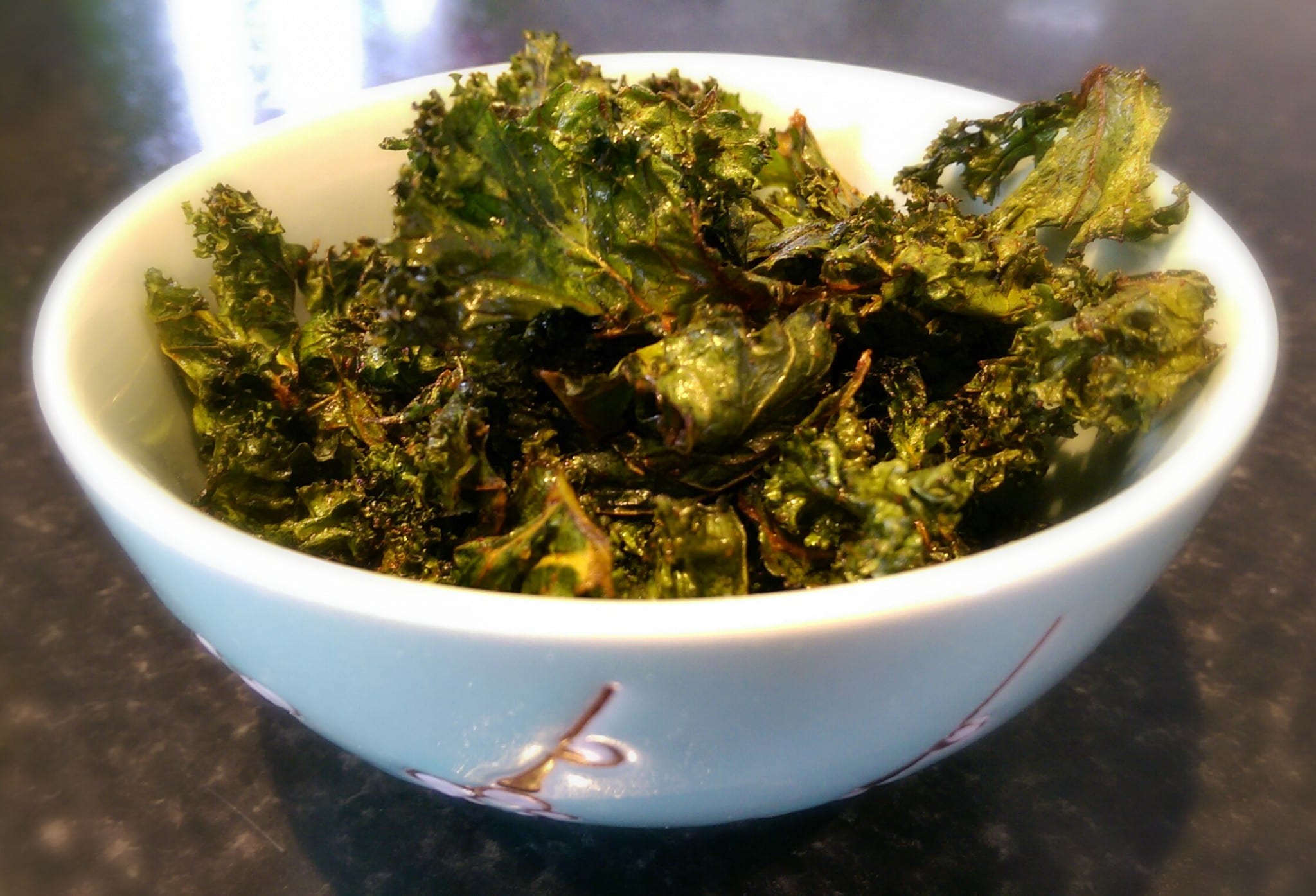 crispy kale in a bowl