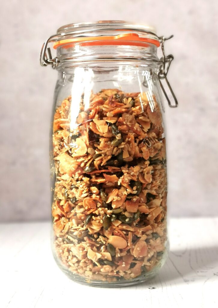 Best ever easy low carb granola Natasha is Wide Eyed